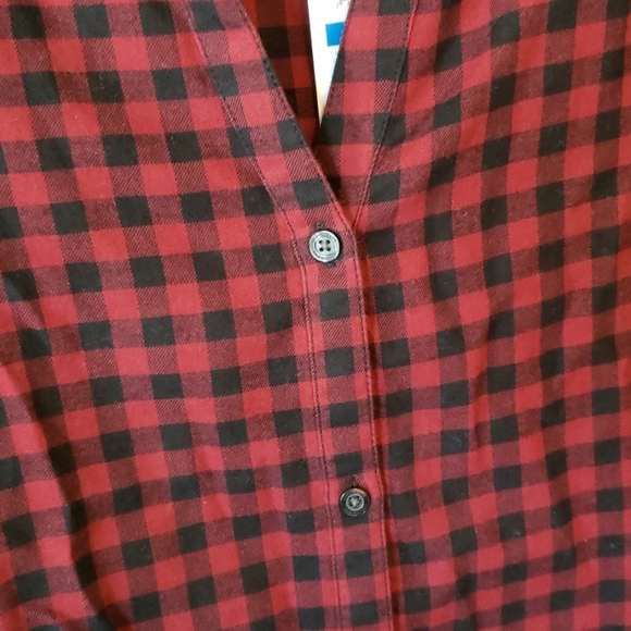 Calvin Klein Red & Black Checked Tunic Shirt - Picture 3 of 7